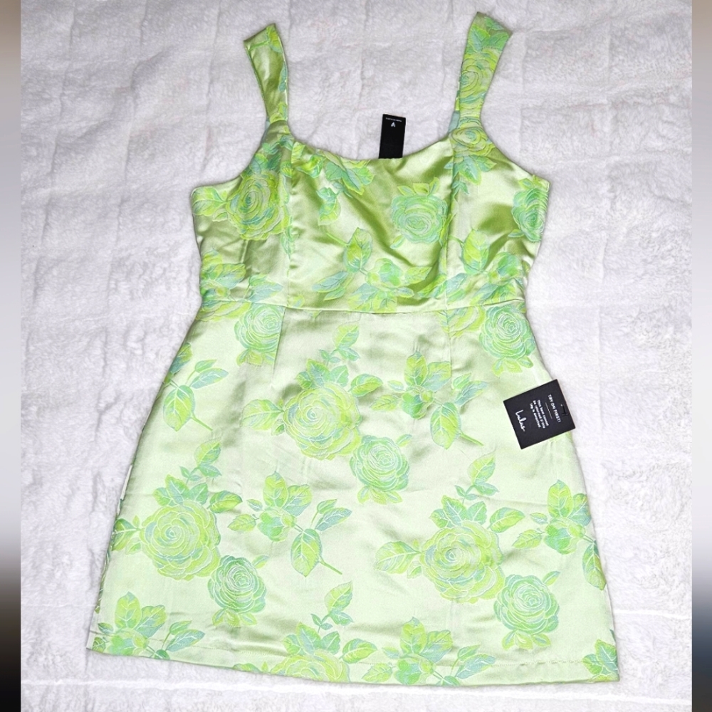 LULU'S Floral Satin Mini Dress SZ XL